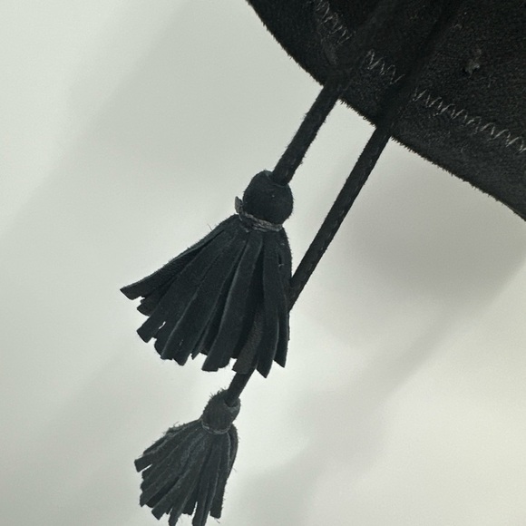 $600+ RACHEL ZOE Robin Tall Suede BLOCK Boot WRAPAROUND TASSEL BLACK Sz 6.5 - Picture 8 of 9